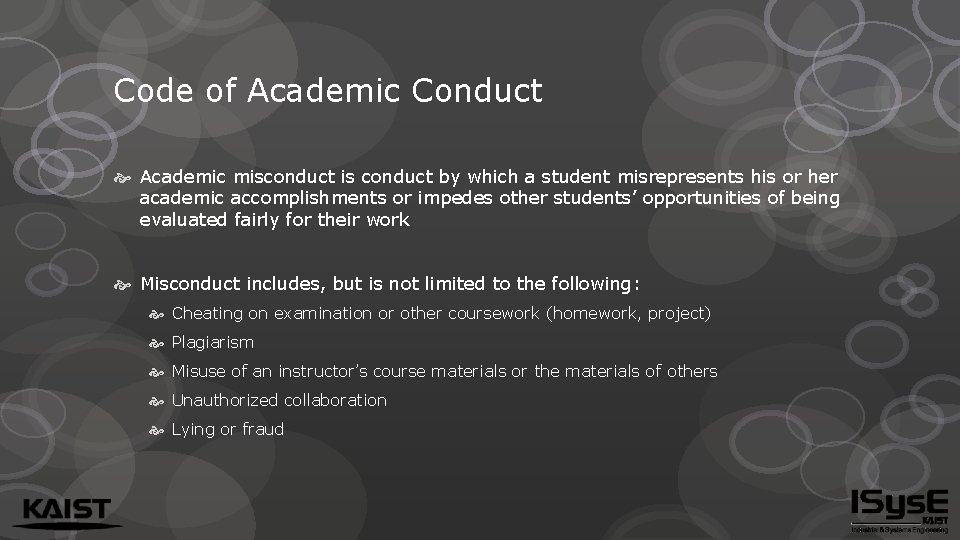 Code of Academic Conduct Academic misconduct is conduct by which a student misrepresents his