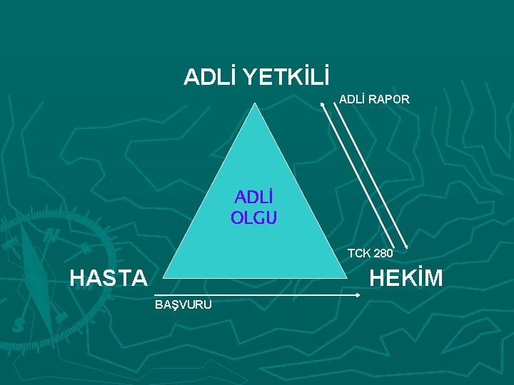 ADLİ YETKİLİ ADLİ RAPOR ADLİ OLGU TCK 280 HASTA HEKİM BAŞVURU 