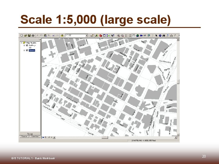 Scale 1: 5, 000 (large scale) GIS TUTORIAL 1 - Basic Workbook 20 