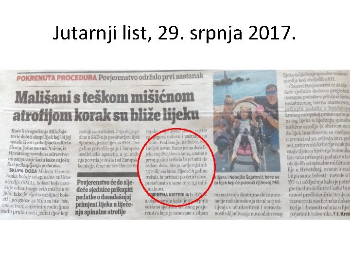 Jutarnji list, 29. srpnja 2017. 