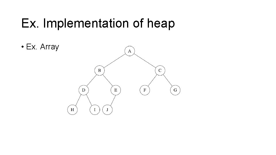 Ex. Implementation of heap • Ex. Array 