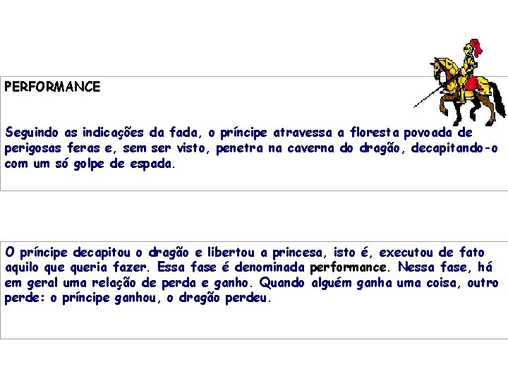 PERFORMANCE Seguindo as indicações da fada, o príncipe atravessa a floresta povoada de perigosas