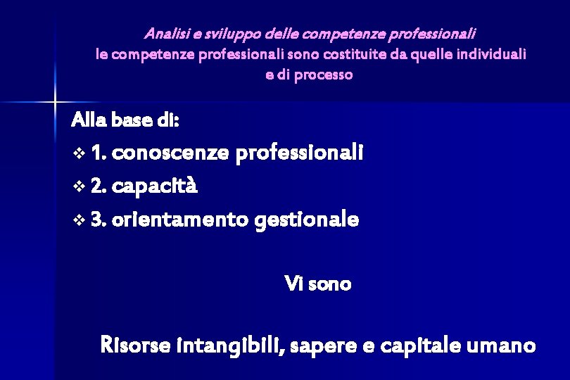 Analisi e sviluppo delle competenze professionali sono costituite da quelle individuali e di processo