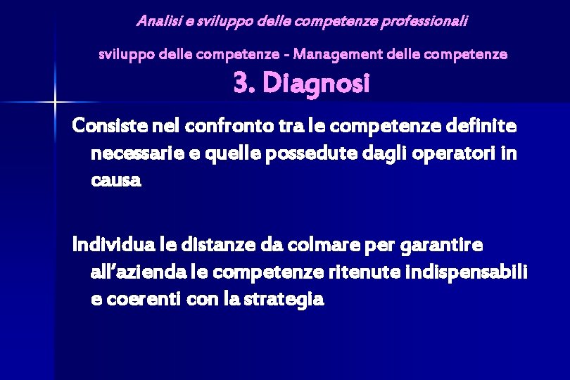 Analisi e sviluppo delle competenze professionali sviluppo delle competenze - Management delle competenze 3.