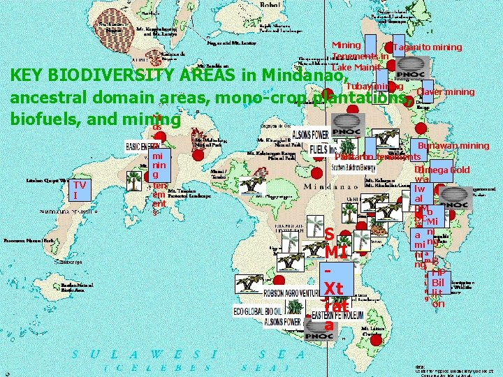 Mining Taganito mining Tenements in Lake Mainit KEY BIODIVERSITY AREAS in Mindanao, Tubay mining