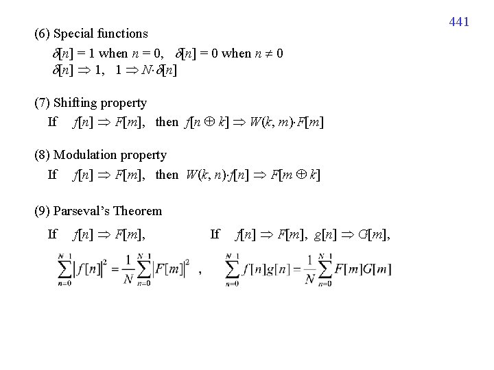 (6) Special functions [n] = 1 when n = 0, [n] = 0 when