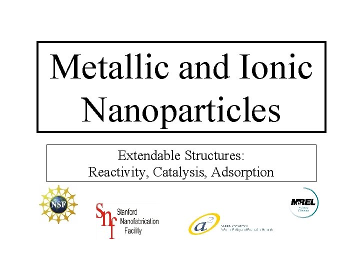 Metallic and Ionic Nanoparticles Extendable Structures: Reactivity, Catalysis, Adsorption 