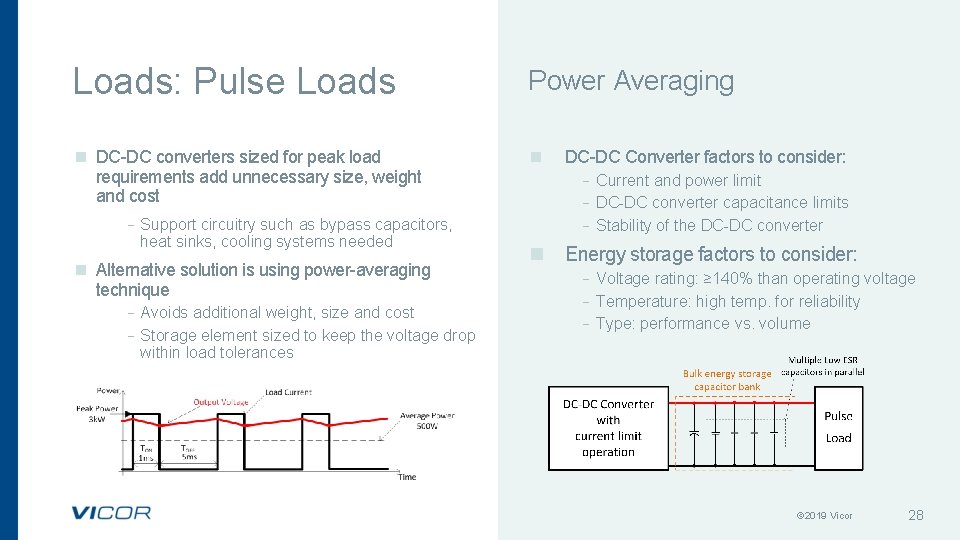 Loads: Pulse Loads Power Averaging n DC-DC converters sized for peak load requirements add Loads: Pulse Loads Power Averaging n DC-DC converters sized for peak load requirements add