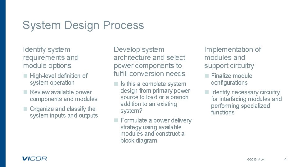 System Design Process Identify system requirements and module options n High-level definition of system System Design Process Identify system requirements and module options n High-level definition of system