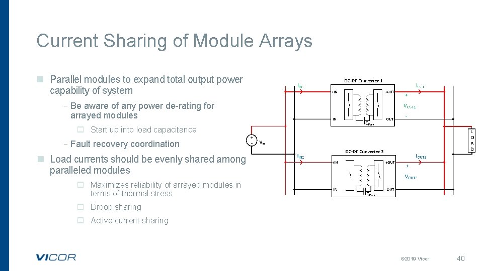 Current Sharing of Module Arrays n Parallel modules to expand total output power capability Current Sharing of Module Arrays n Parallel modules to expand total output power capability