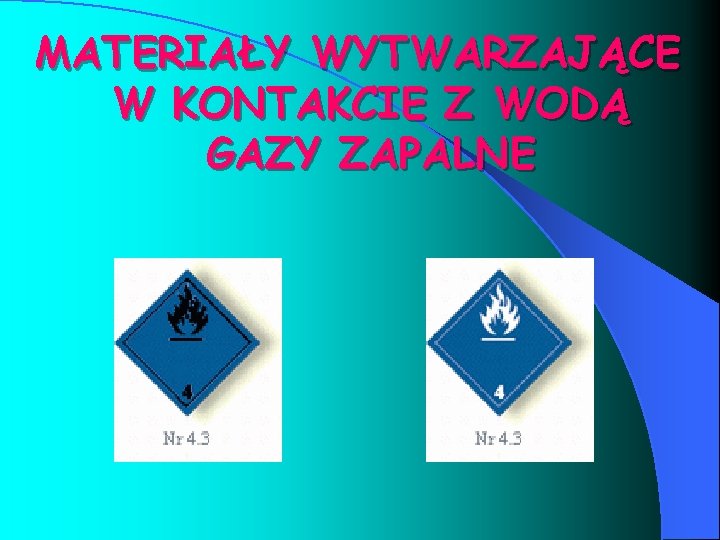 MATERIAŁY WYTWARZAJĄCE W KONTAKCIE Z WODĄ GAZY ZAPALNE 