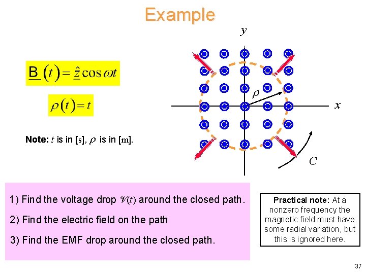 Example y x Note: t is in [s], is in [m]. C 1) Find
