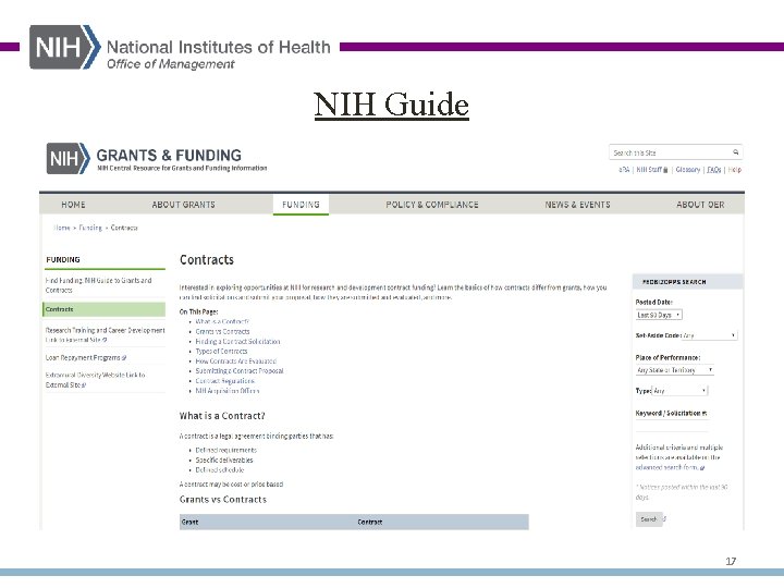 NIH Guide 17 