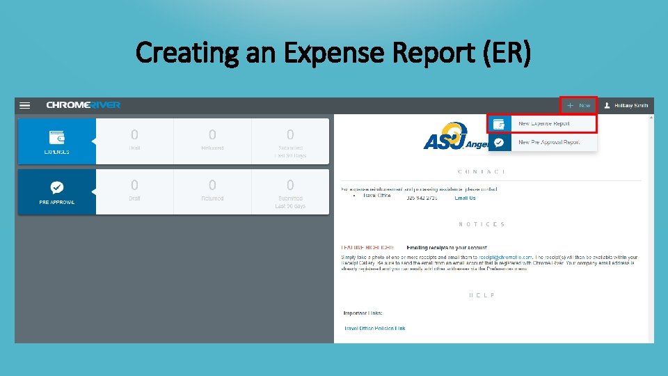 Creating an Expense Report (ER) 