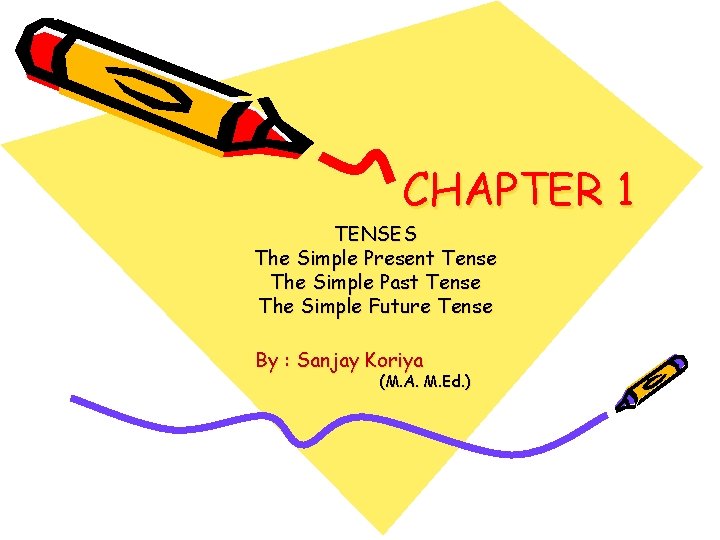CHAPTER 1 TENSES The Simple Present Tense The Simple Past Tense The Simple Future