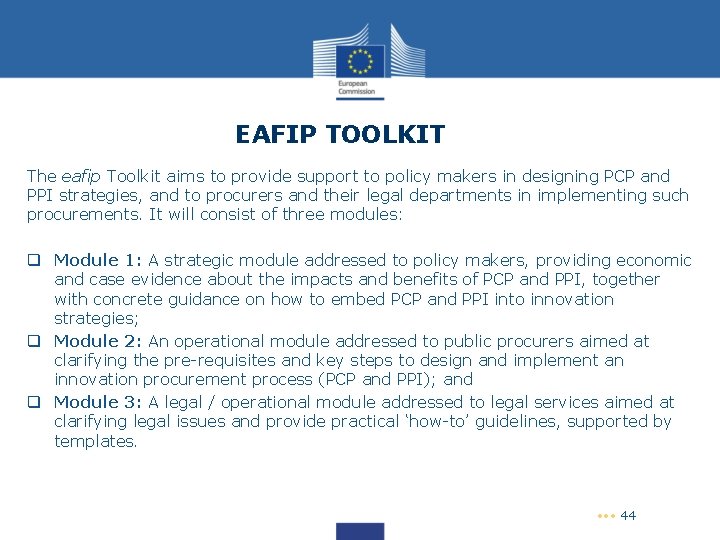 EAFIP TOOLKIT The eafip Toolkit aims to provide support to policy makers in designing EAFIP TOOLKIT The eafip Toolkit aims to provide support to policy makers in designing