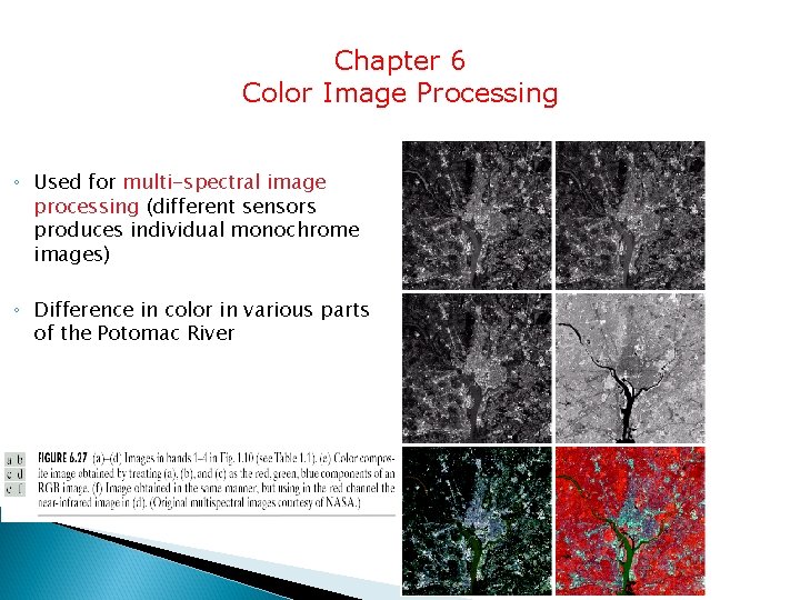 Chapter 6 Color Image Processing ◦ Used for multi-spectral image processing (different sensors produces