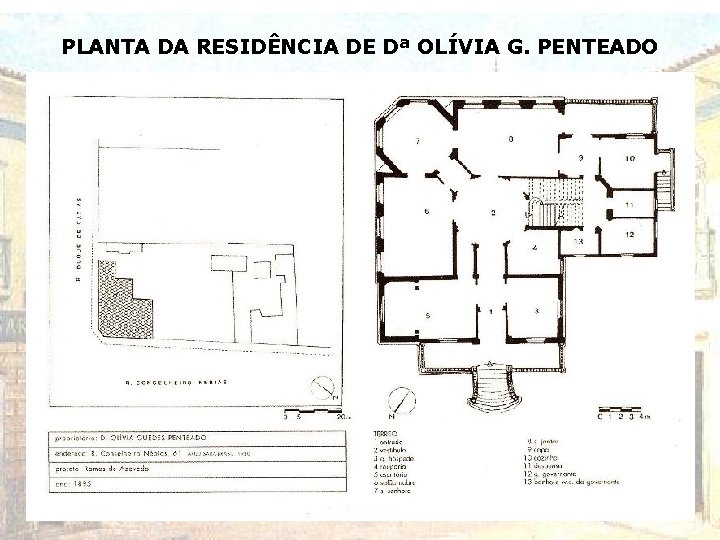 PLANTA DA RESIDÊNCIA DE Dª OLÍVIA G. PENTEADO 