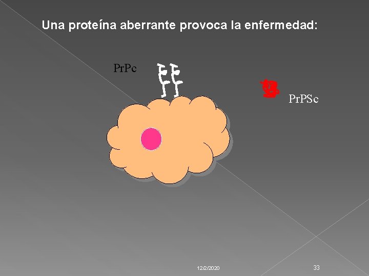 Una proteína aberrante provoca la enfermedad: Pr. Pc Pr. PSc 12/2/2020 33 