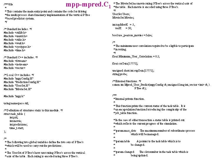 mpp-mpred. C 1 /** file * * This contains the main entry point and