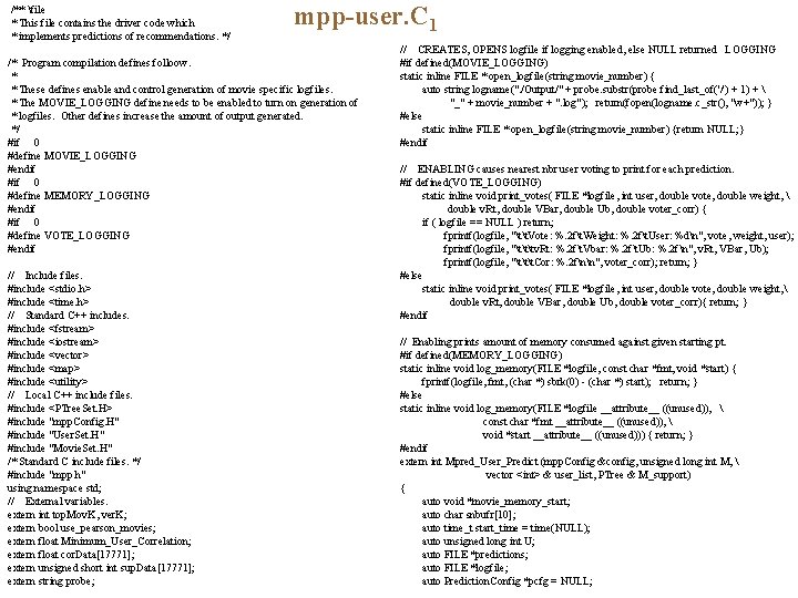 /** file * This file contains the driver code which * implements predictions of