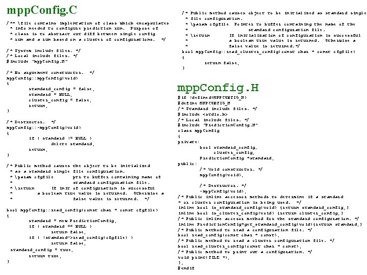 mpp. Config. C /** file contains implentation of class which encapsulates * info needed