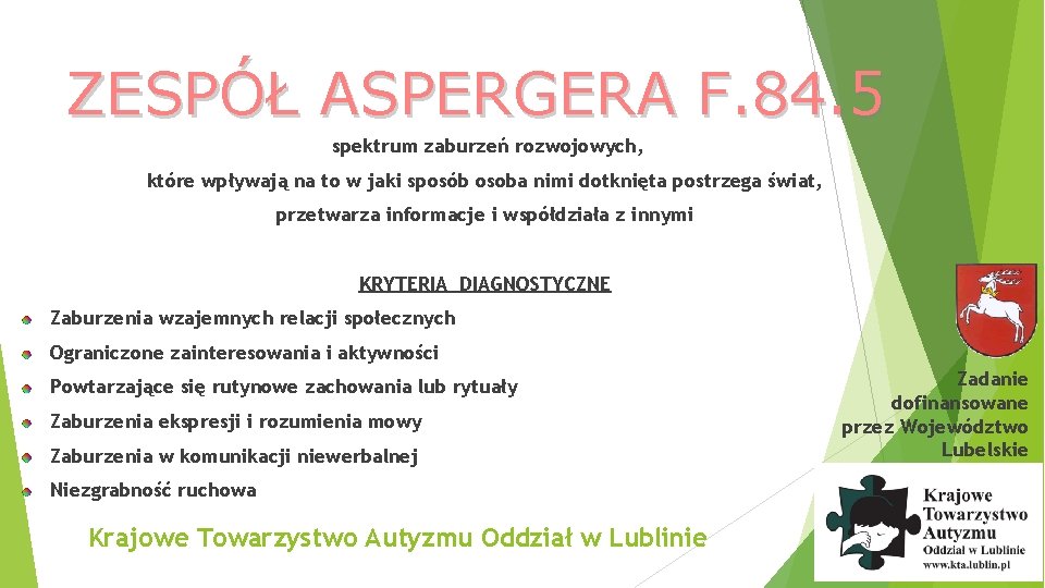 ZESPÓŁ ASPERGERA F. 84. 5 spektrum zaburzeń rozwojowych, które wpływają na to w jaki