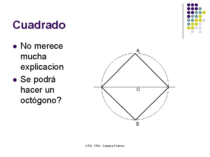 Cuadrado l l No merece mucha explicacion Se podrá hacer un octógono? UTN -