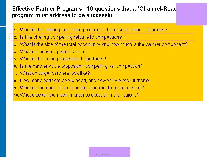 Effective Partner Programs: 10 questions that a “Channel-Ready” program must address to be successful