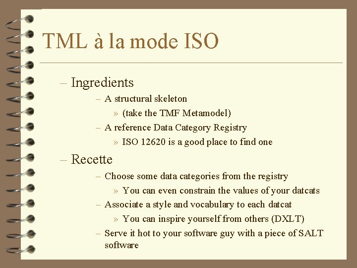 TML à la mode ISO – Ingredients – A structural skeleton » (take the TML à la mode ISO – Ingredients – A structural skeleton » (take the