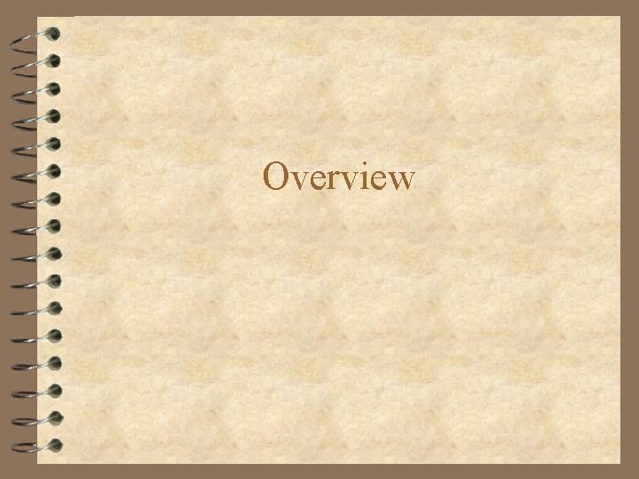 Overview Overview