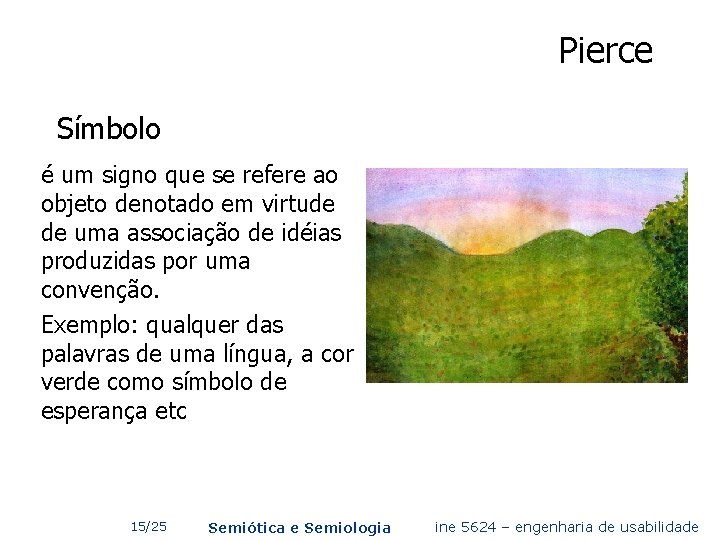 Pierce Símbolo é um signo que se refere ao objeto denotado em virtude de
