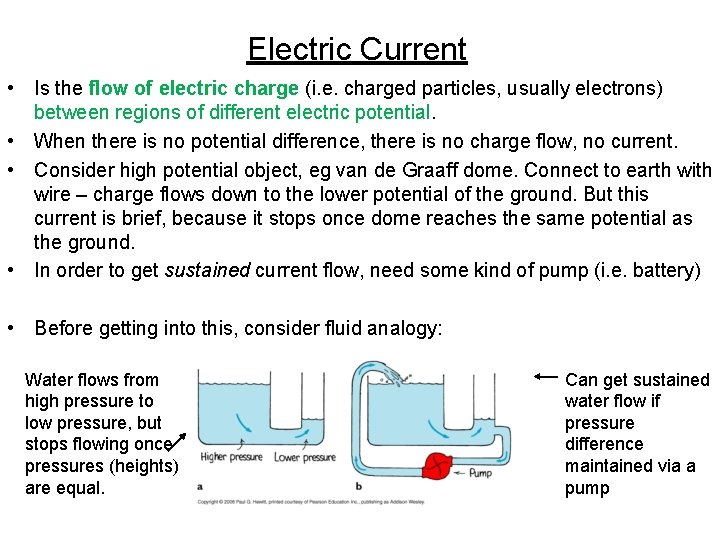 Electric Current • Is the flow of electric charge (i. e. charged particles, usually