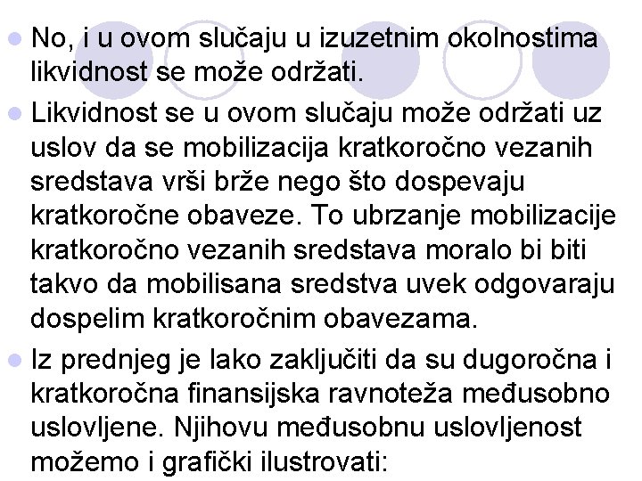 l No, i u ovom slučaju u izuzetnim okolnostima likvidnost se može održati. l