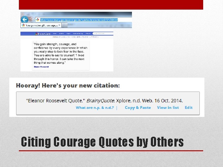 Citing Courage Quotes by Others 