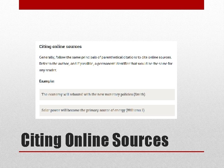 Citing Online Sources 