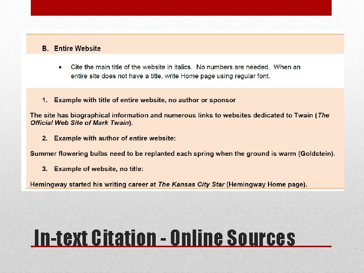 In-text Citation - Online Sources 