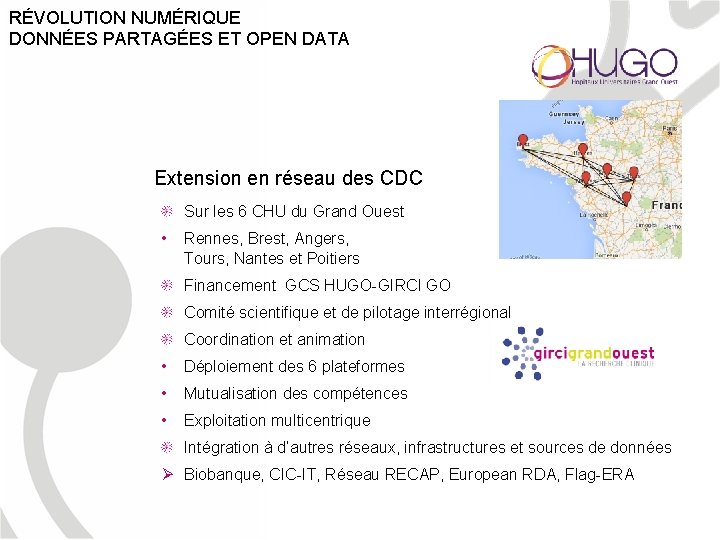 RÉVOLUTION NUMÉRIQUE DONNÉES PARTAGÉES ET OPEN DATA Extension en réseau des CDC Sur les