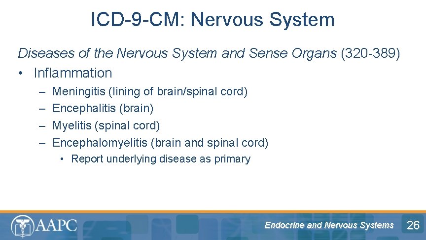 ICD-9 -CM: Nervous System Diseases of the Nervous System and Sense Organs (320 -389)
