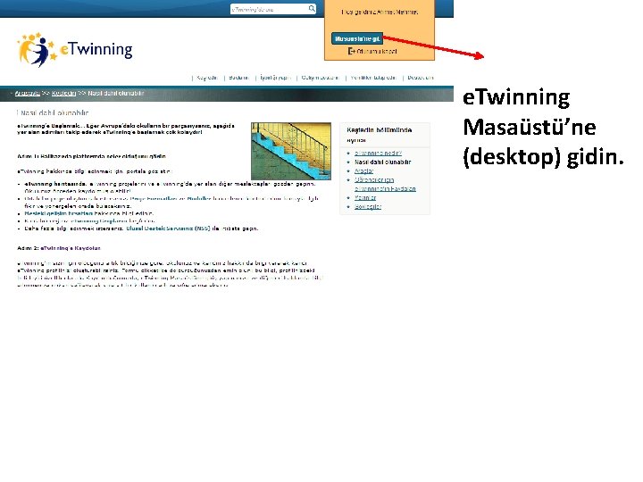 e. Twinning Masaüstü’ne (desktop) gidin. 