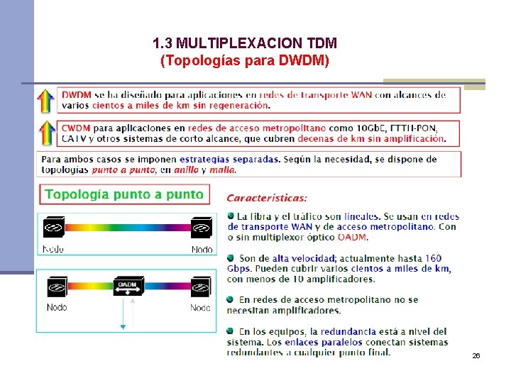 1. 3 MULTIPLEXACION TDM (Topologías para DWDM) 26 