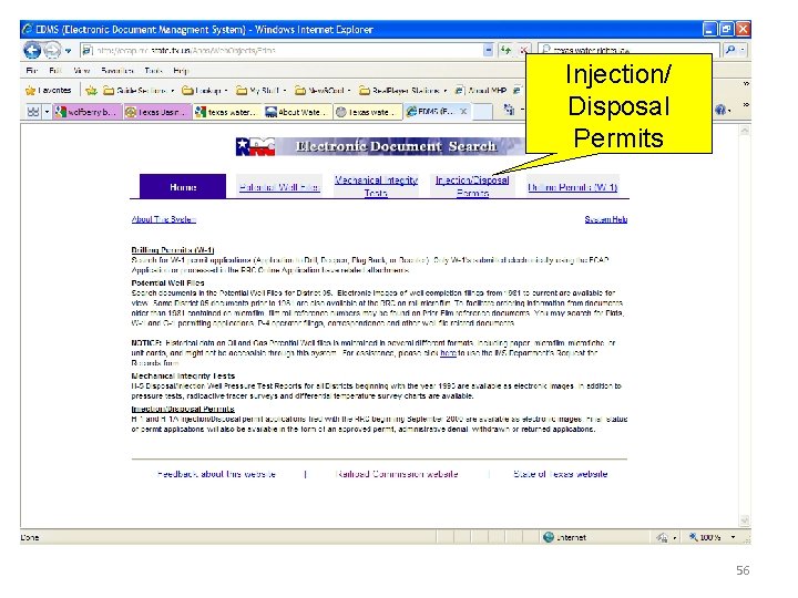 Injection/ Disposal Permits 56 