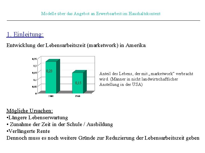 Modelle über das Angebot an Erwerbsarbeit im Haushaltskontext 1. Einleitung: Entwicklung der Lebensarbeitszeit (marketwork)