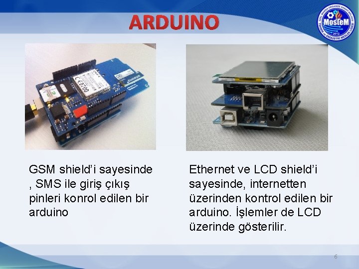 ARDUINO GSM shield’i sayesinde , SMS ile giriş çıkış pinleri konrol edilen bir arduino