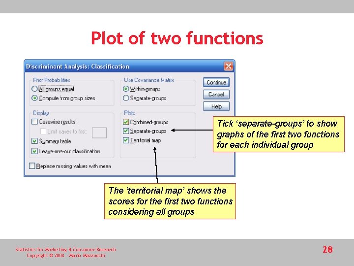 Plot of two functions Tick ‘separate-groups’ to show graphs of the first two functions Plot of two functions Tick ‘separate-groups’ to show graphs of the first two functions
