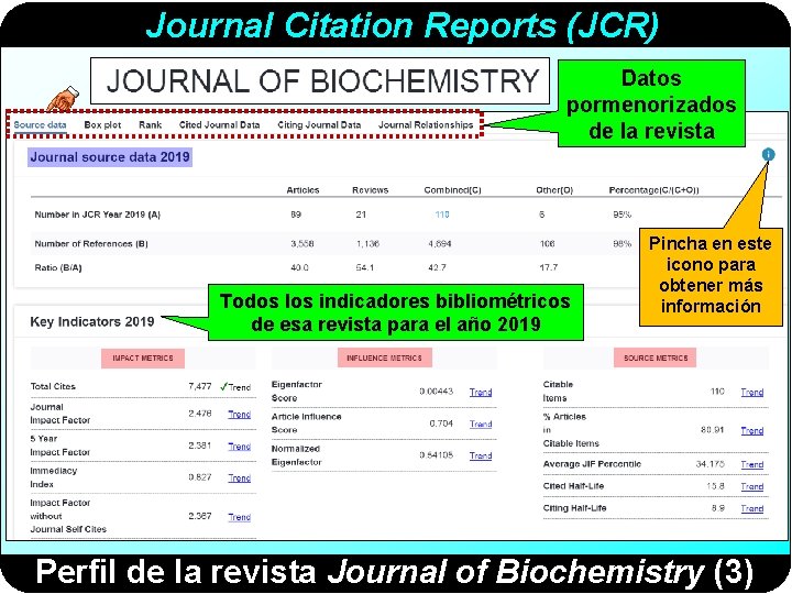 Journal Citation Reports (JCR) Datos pormenorizados de la revista Todos los indicadores bibliométricos de