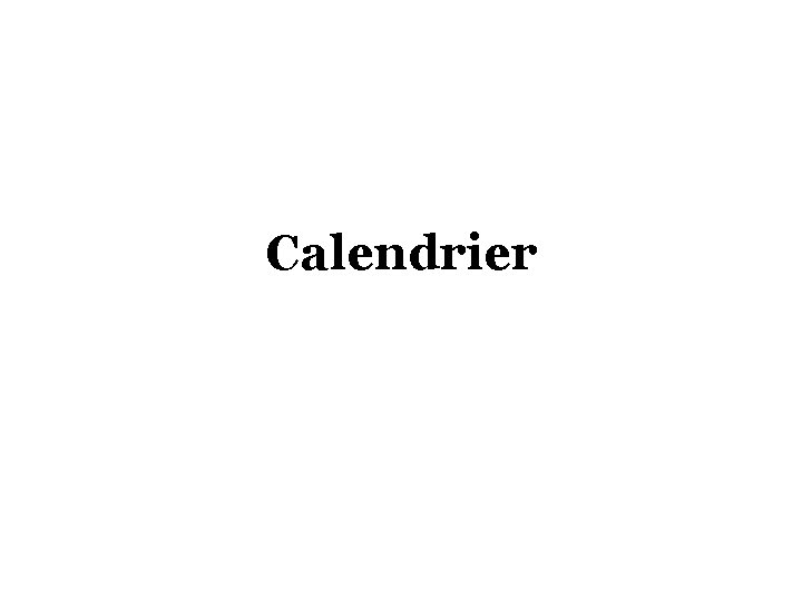 Calendrier 