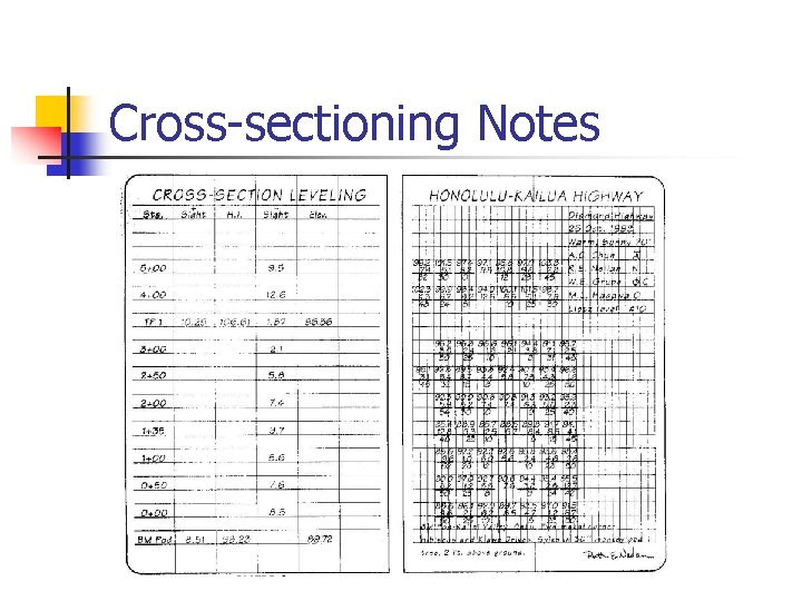 Cross-sectioning Notes 