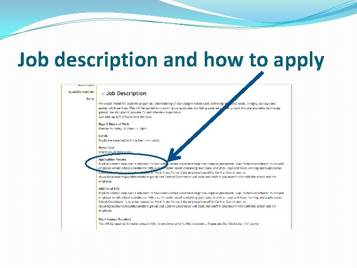 Job description and how to apply 