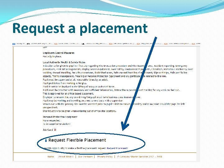 Request a placement 